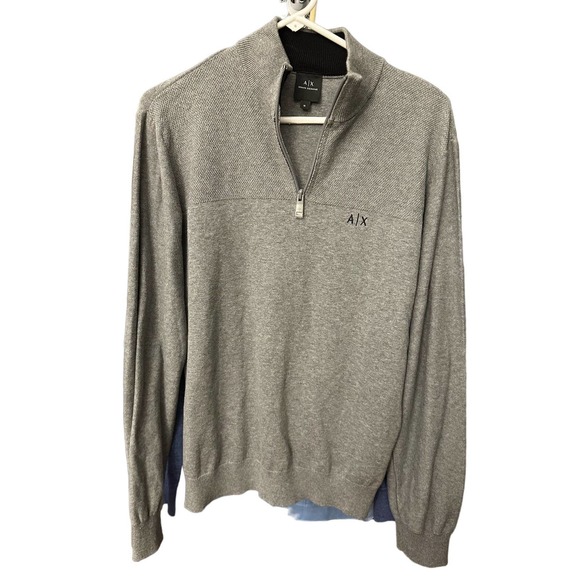 A|X Armani Exchange Other - Armani Exchange Men's 3/4 Zip Gray Sweater Size Medium